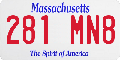 MA license plate 281MN8