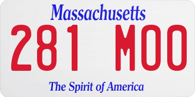 MA license plate 281MO0