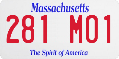 MA license plate 281MO1
