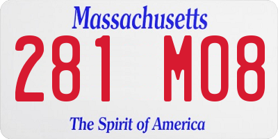 MA license plate 281MO8
