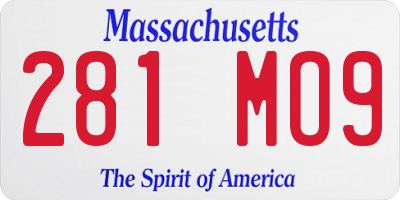 MA license plate 281MO9
