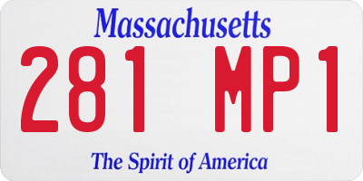 MA license plate 281MP1