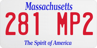 MA license plate 281MP2