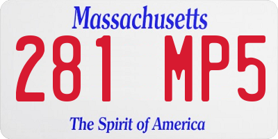 MA license plate 281MP5