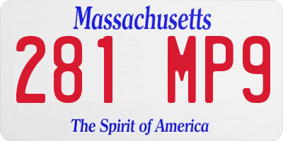 MA license plate 281MP9