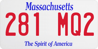 MA license plate 281MQ2