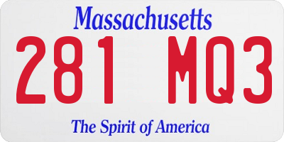 MA license plate 281MQ3