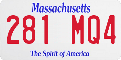 MA license plate 281MQ4