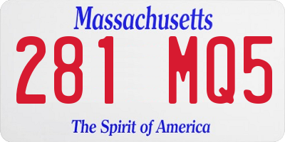 MA license plate 281MQ5
