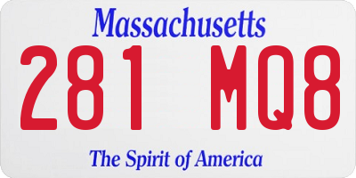 MA license plate 281MQ8