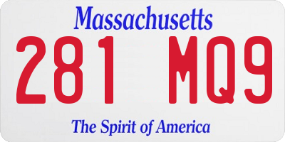 MA license plate 281MQ9