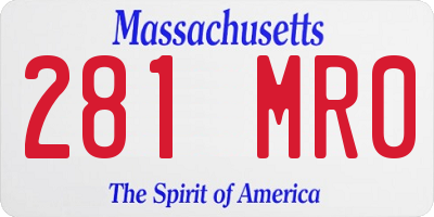 MA license plate 281MR0