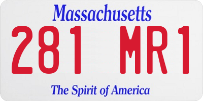MA license plate 281MR1