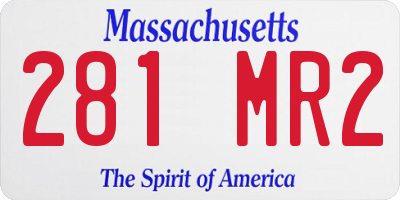 MA license plate 281MR2