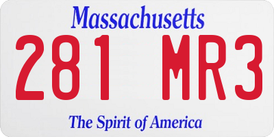 MA license plate 281MR3