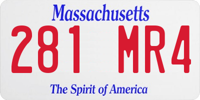 MA license plate 281MR4