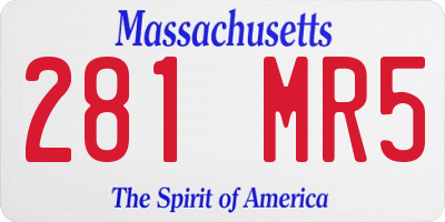 MA license plate 281MR5