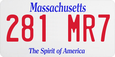 MA license plate 281MR7