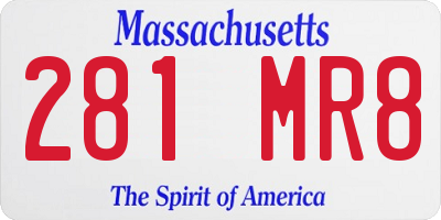 MA license plate 281MR8