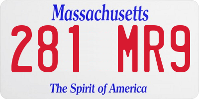 MA license plate 281MR9