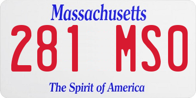 MA license plate 281MS0