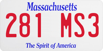 MA license plate 281MS3