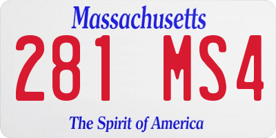 MA license plate 281MS4