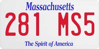 MA license plate 281MS5