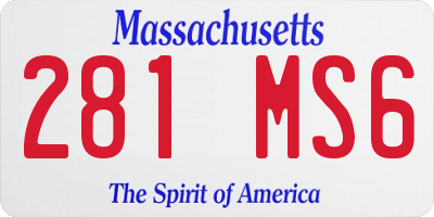 MA license plate 281MS6