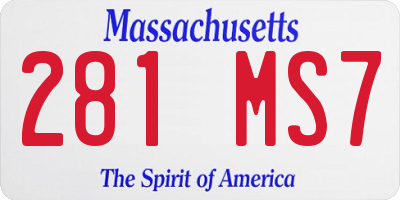 MA license plate 281MS7