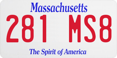 MA license plate 281MS8