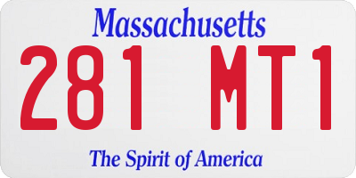 MA license plate 281MT1