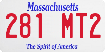 MA license plate 281MT2
