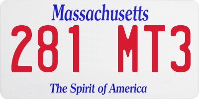 MA license plate 281MT3