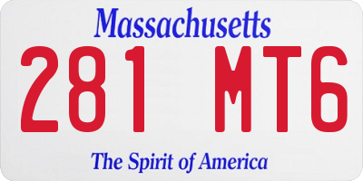 MA license plate 281MT6