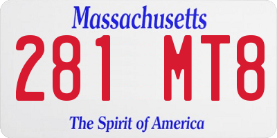 MA license plate 281MT8