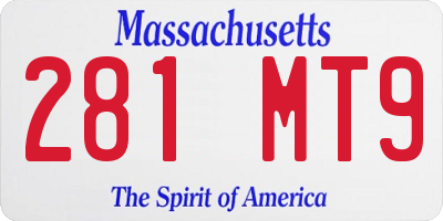 MA license plate 281MT9