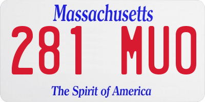 MA license plate 281MU0
