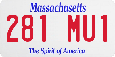 MA license plate 281MU1