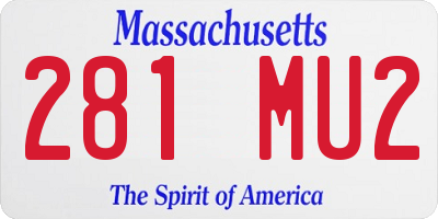 MA license plate 281MU2