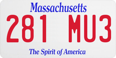 MA license plate 281MU3