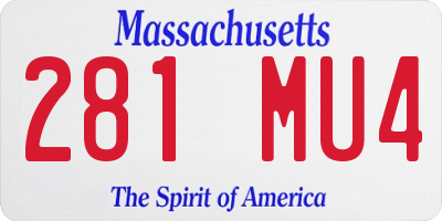 MA license plate 281MU4