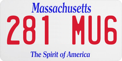 MA license plate 281MU6