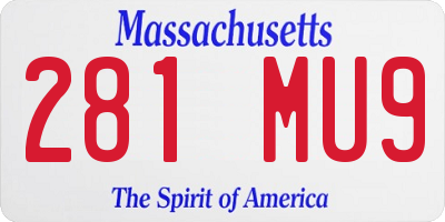 MA license plate 281MU9
