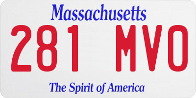 MA license plate 281MV0