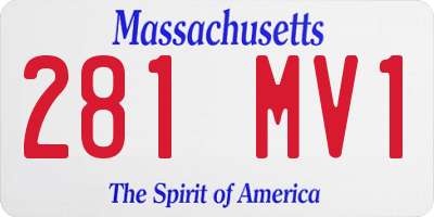 MA license plate 281MV1