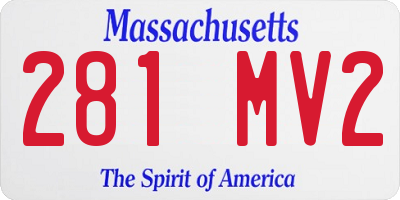 MA license plate 281MV2