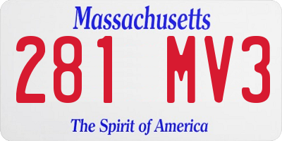 MA license plate 281MV3