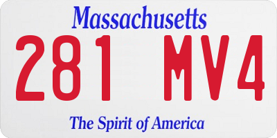 MA license plate 281MV4