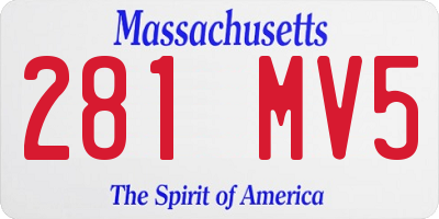 MA license plate 281MV5